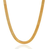 King Ice 5mm Thin Herringbone Chain - 14K Gold