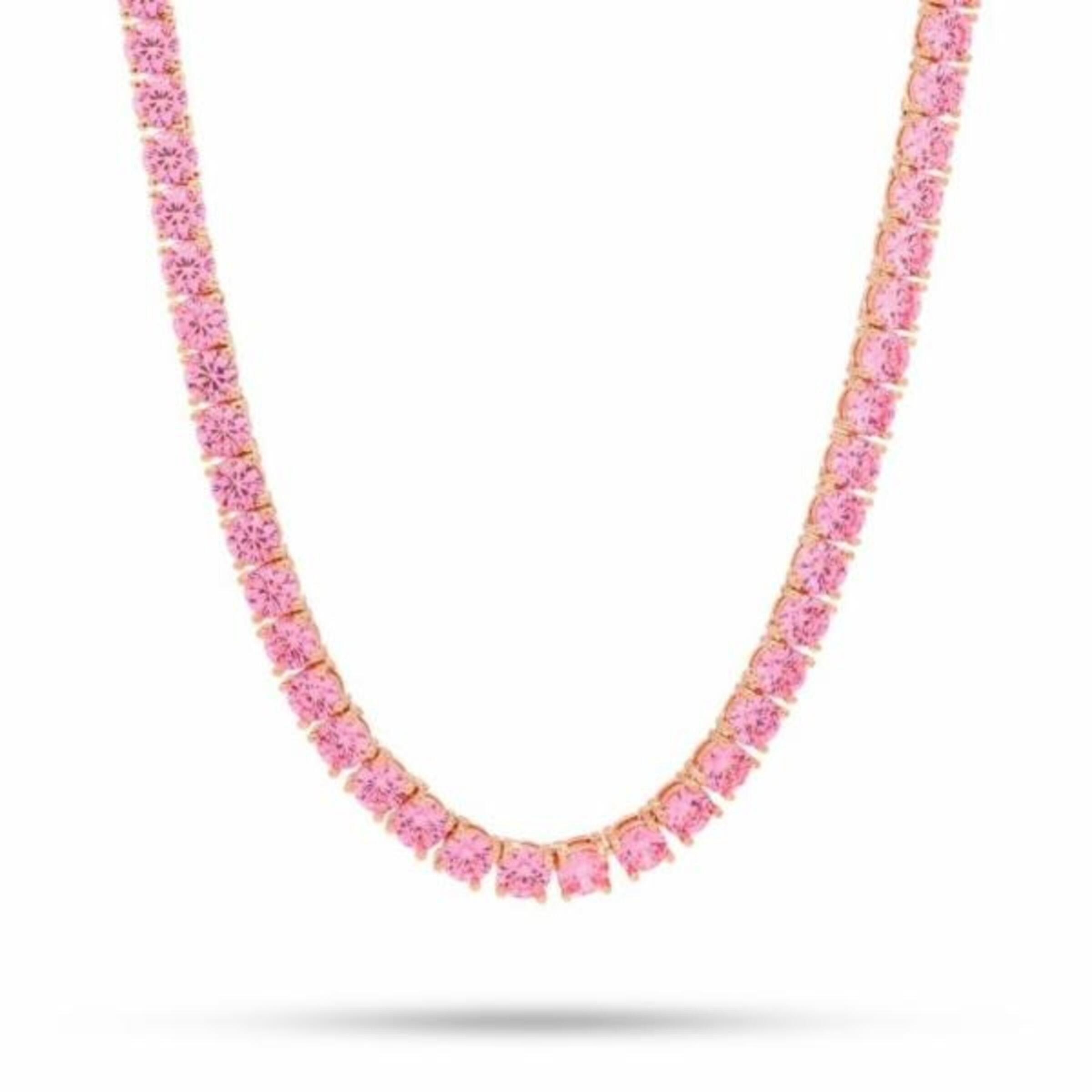 King Ice 5mm Pink Tennis Chain - Rose Gold