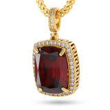 King Ice Ruby Crown Julz Necklace - 14K Gold