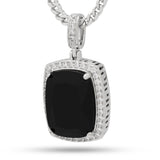 King Ice Onyx Crown Julz Necklace - White Gold
