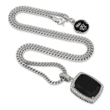 King Ice Onyx Crown Julz Necklace - White Gold