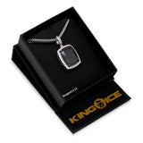 King Ice Onyx Crown Julz Necklace - White Gold