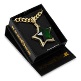 King Ice Emerald Star Necklace - 14K Gold