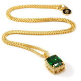 King Ice Emerald Crown Julz Necklace - 14K Gold