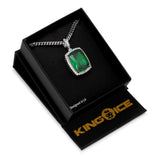 King Ice Emerald Crown Julz Necklace - White Gold