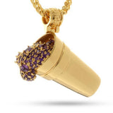 King Ice Purple Drank Necklace - 14K Gold