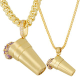 King Ice Purple Drank Necklace - 14K Gold