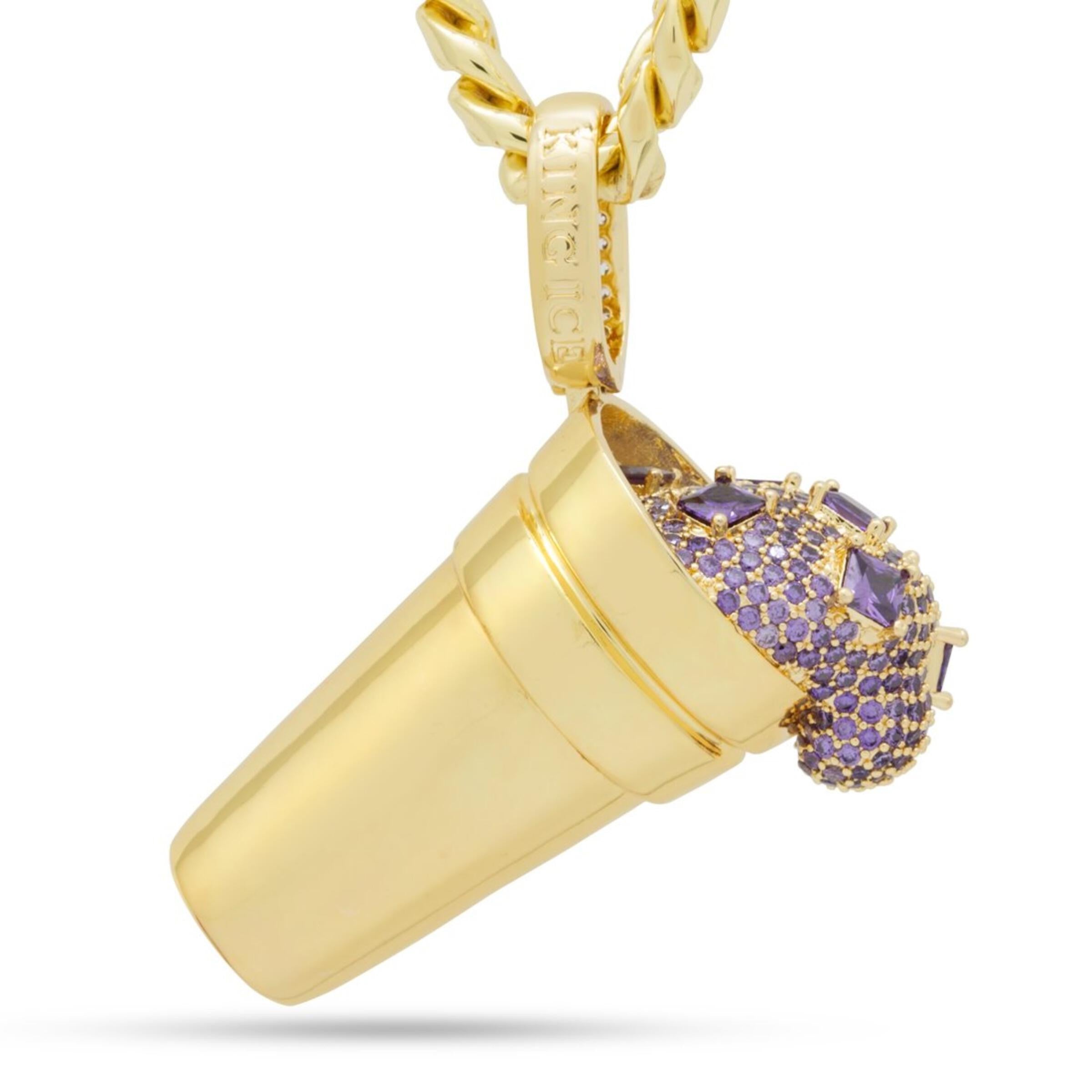 King Ice Purple Drank Necklace - 14K Gold
