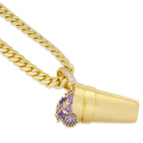 King Ice Purple Drank Necklace - 14K Gold