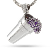 King Ice Purple Drank Necklace - White Gold