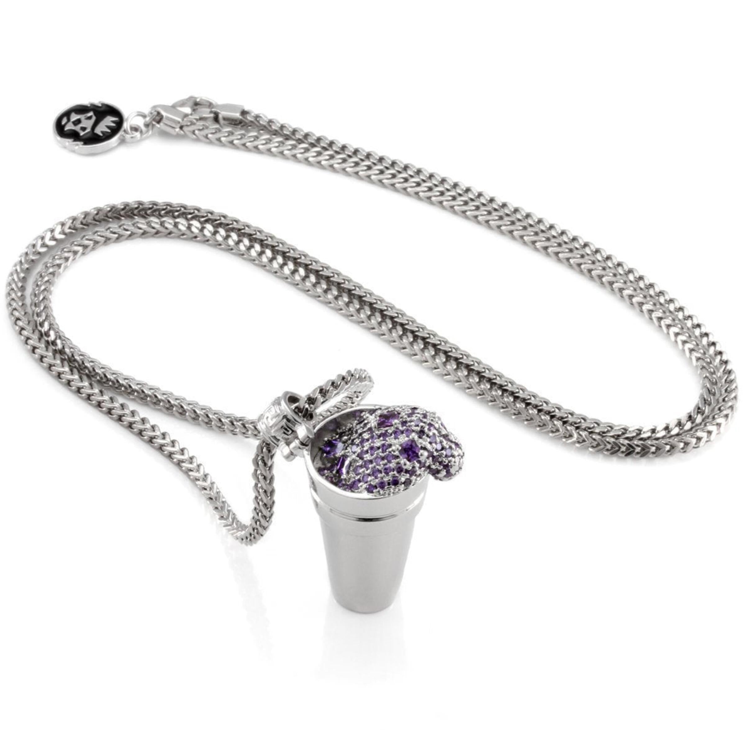 King Ice Purple Drank Necklace - White Gold