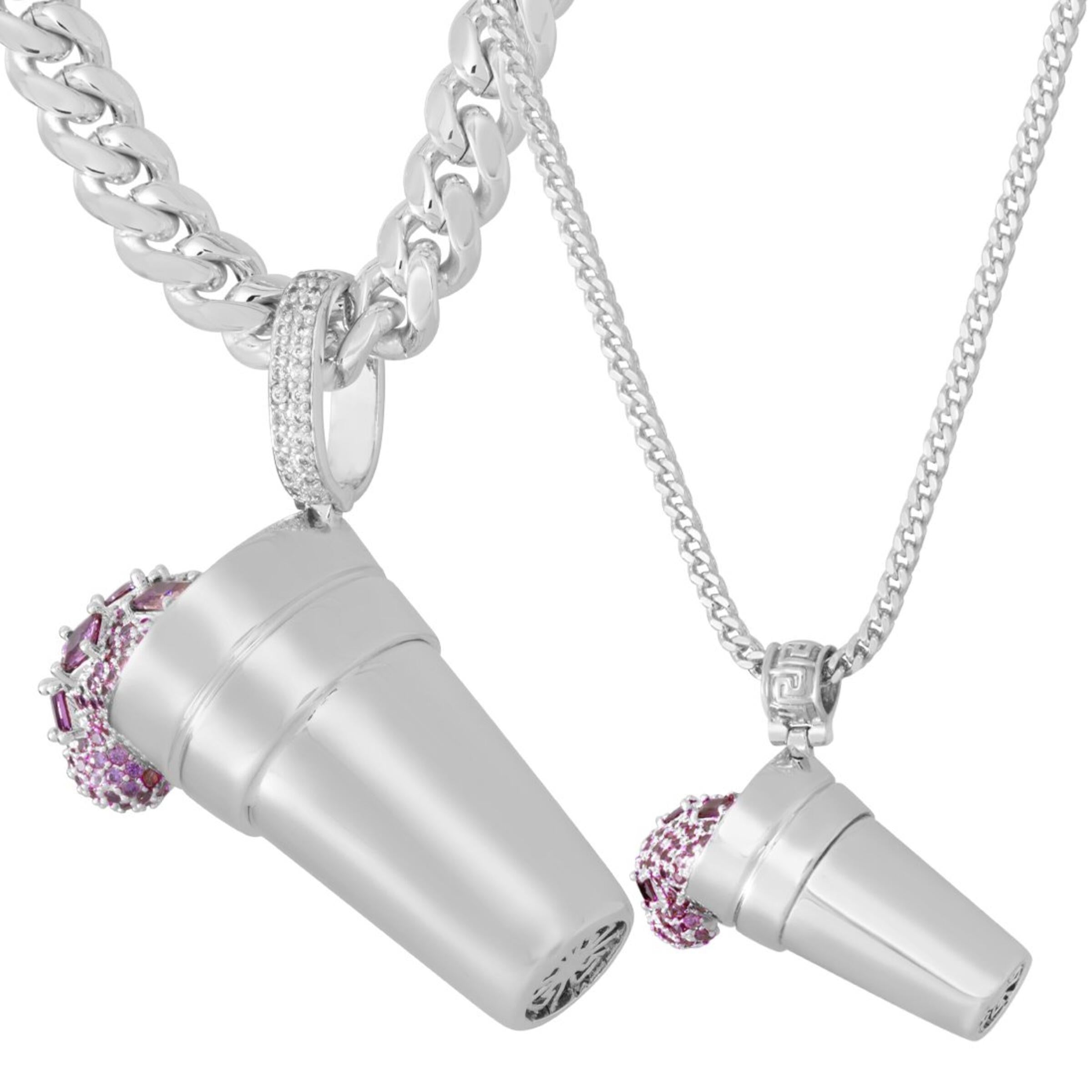 King Ice Purple Drank Necklace - White Gold