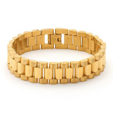 King Ice 15mm Rolex Link Bracelet - 14K Gold