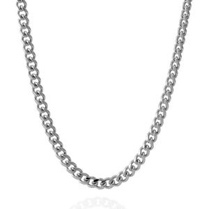 King Ice 5mm Miami Cuban Link Chain - White Gold