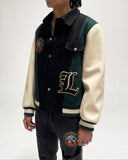 Lifted Anchors Claridge Letterman Jacket - Black/Cream