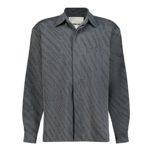 Personal Issues Stamped Logo Big Fit Shirt - Grey