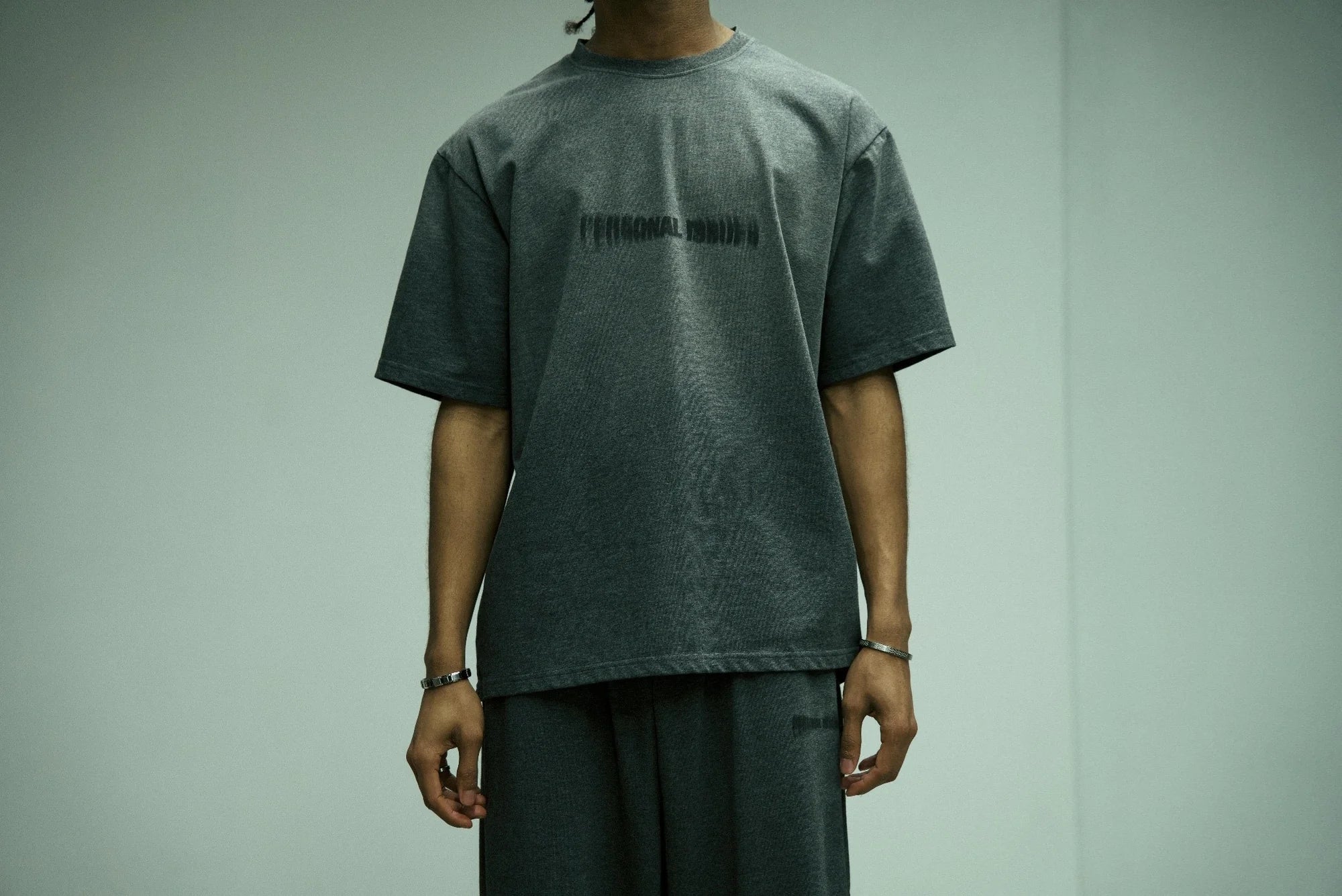 Personal Issues Faded Oversized Tshirt - Dark Grey