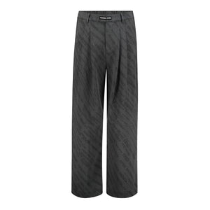 Personal Issues Stamped Wide Leg Trousers - Dark Grey