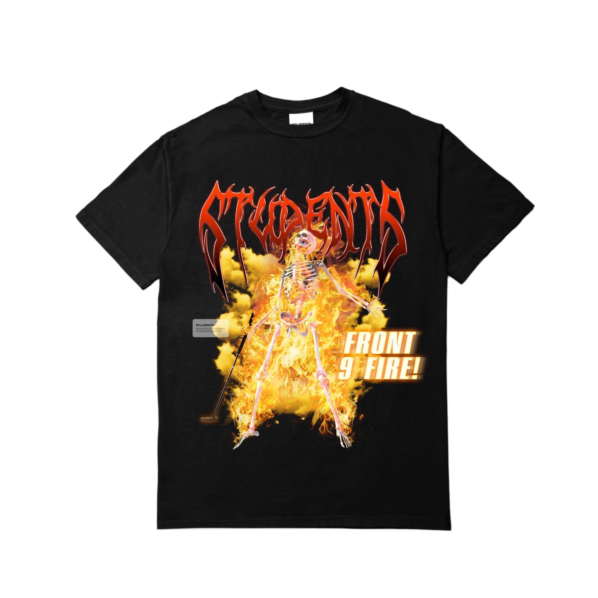 Students Front 9 Fire T-shirt - Black