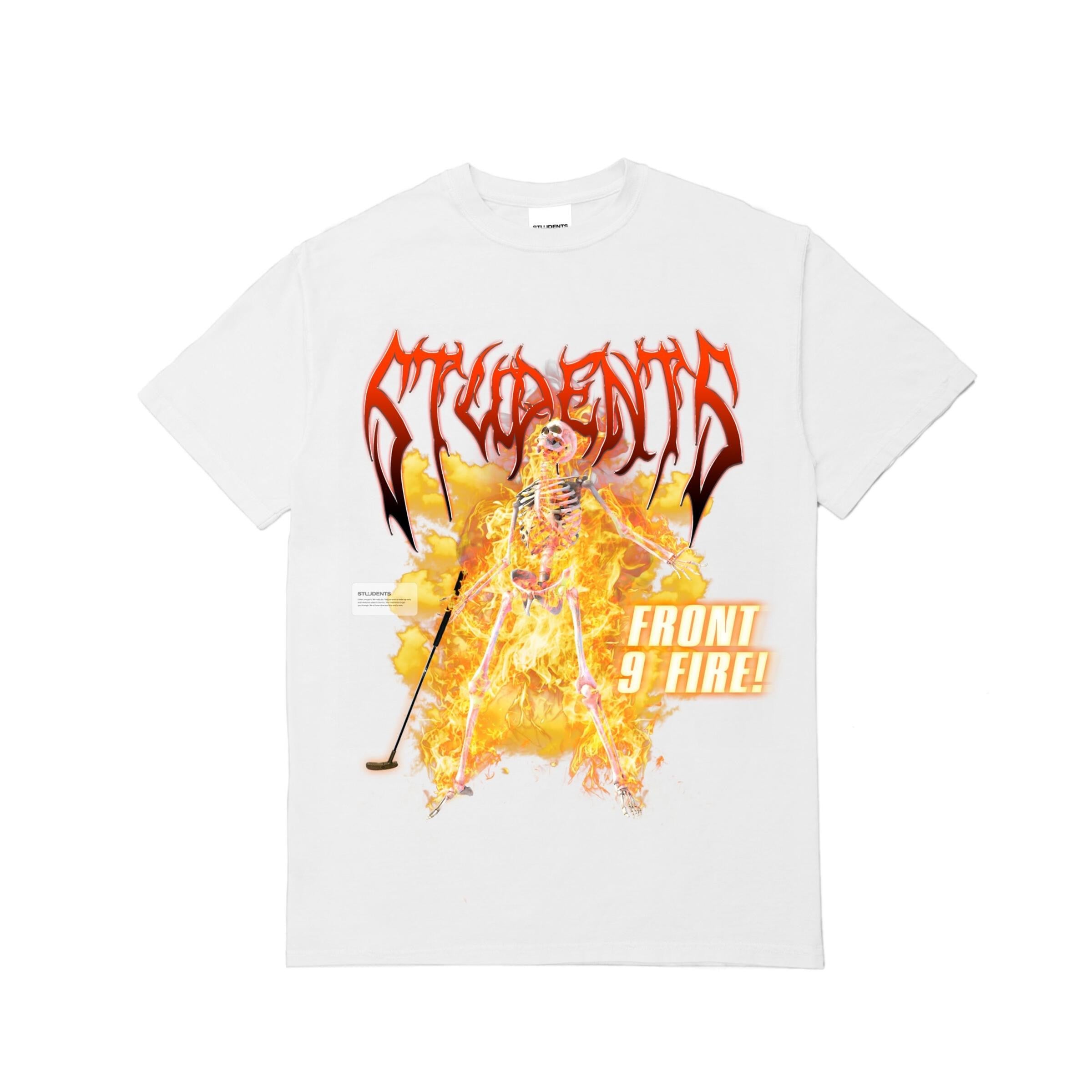 Students Front 9 Fire T-shirt - White