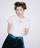 X-Girl EMBROIDERED MILLS LOGO S/S BABY TEE - White