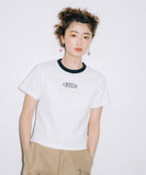 X-Girl RINGER BABY S/S TOP - White