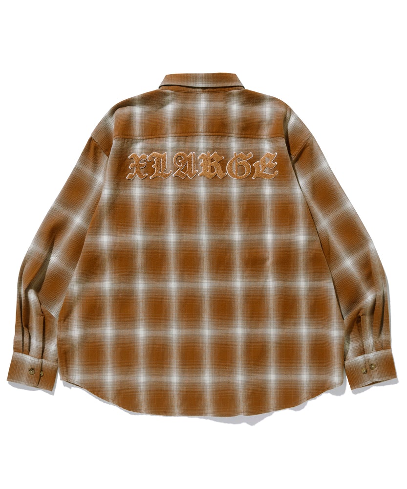 XLarge Patched Flannel Shirt - Brown